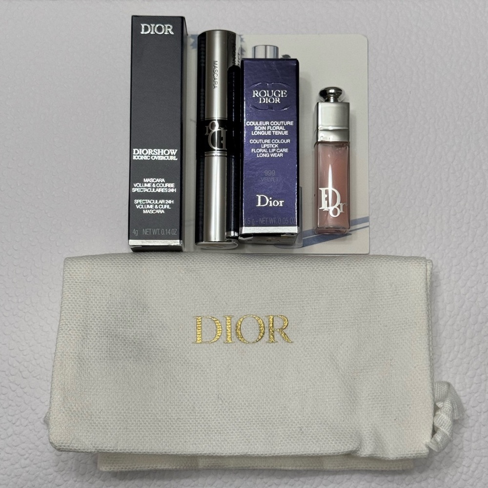 Dior Mini Makeup travel Set Rouge Dior Lip Maximizer Diorshow Iconic…